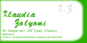 klaudia zolyomi business card